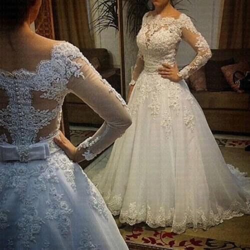 Plus Size Vestido De Noiva The Latest Amazing Back Good Quality Lace Long Sleeve Wedding Dress 2021 Custom-made Bridal Dresses