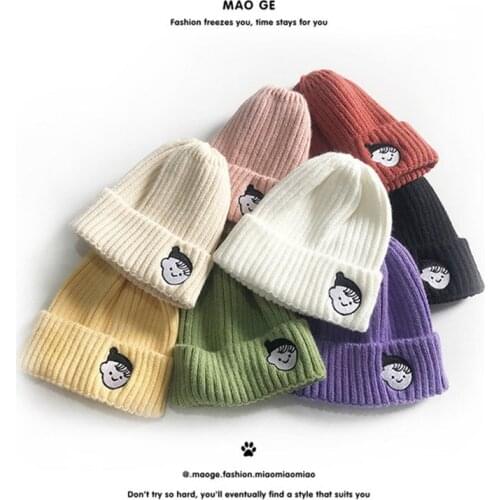 New Fashion Kids & Adult Hats Unisex Skullies Beanies Winter Warm Embroidery Knitted Children Hats and Caps for Boys Girls