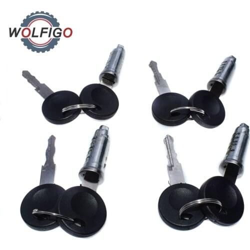 WOLFIGO Ignition Starter Switch Lock Barrel with Keys Set for VW T4 Transporter Caravelle 1990-2003 701837205