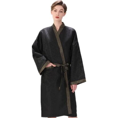 Salon Client Gown Robe Fashion Smock Kimono Hairdressing Cape Dress Beauty SPA Hotel Barber Guest Clothes Night-Gown Wrap Apron