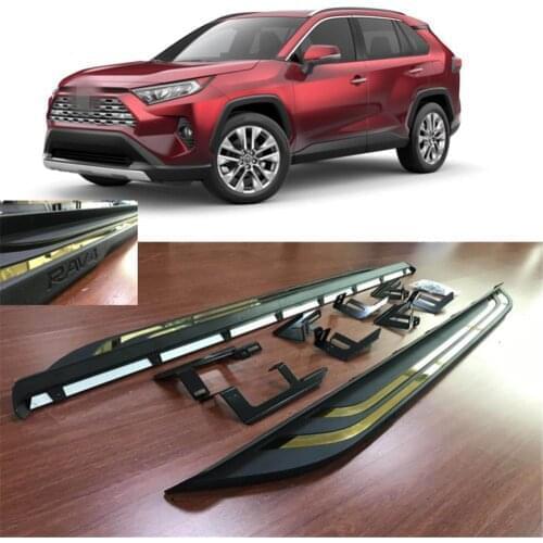 Fits for T-o-y-o-t-a RAV4 RAV 4 2019 2020 2Pcs left right Aluminium side step running board Nerf bar pedal protector side stairs