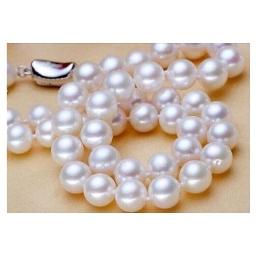 Amazing natural round 10-11mm genuine south seas white pearl necklace 17inch