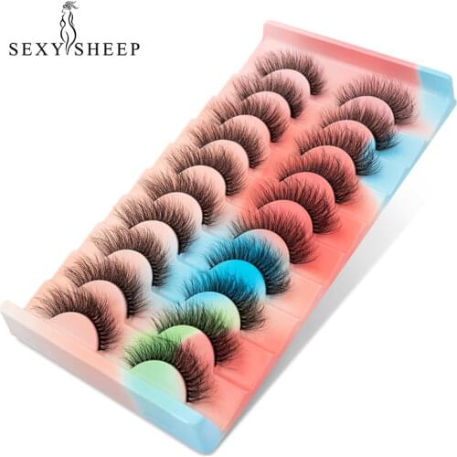 5/8 Pairs lashes Natural long 3D Faux Mink Eyelashes Thick HandMade Full Strip Eyelashes Volume Soft Fake Lashes False Eyelashes