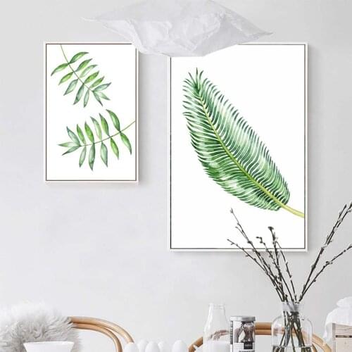 Vinsonloud Home Decoration Modern Nordic Wall art poster Picture Print Canvas Oil Unframed Drawings Green plant leaves LOVE