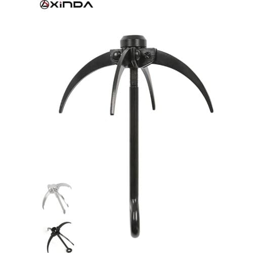 Xinda Outdoor Steel Grappling Hook Foldable 4 Claws Rock Folding Survival Claw Gravity-Hook Rock Climbing Tools
