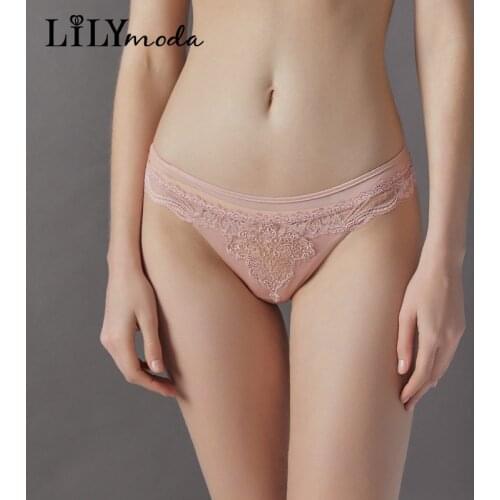 Lilymoda Seamless Sexy Womens Thongs Temptation Underwear Lace Hollow Out Transparent Panties Ladies Female Low Waist lingerie