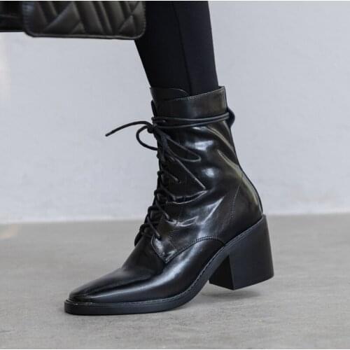 2021 Genuine Leather Women Boots Winter Woman Shoe Fashion Female Breathable Cowhide Bootie Modern Boots