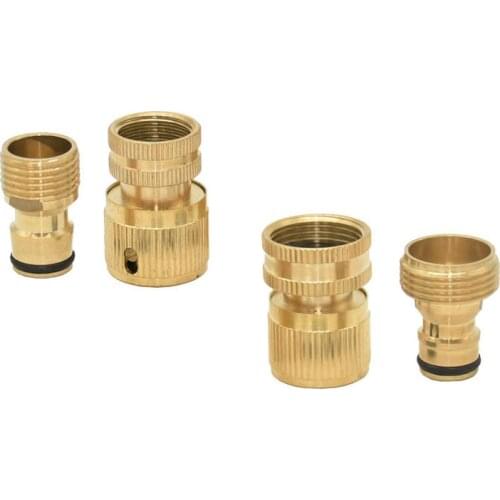 Female 1/2 3/4 male Brass Quick connector garden hose brass Thread fittings the faucet Water gun adapter 1set