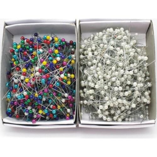 800pcs Length 38mm Round 4mm Pearl Bead Head Pins Manual positioning Needle For Dress Corsage or Crafts Sewing