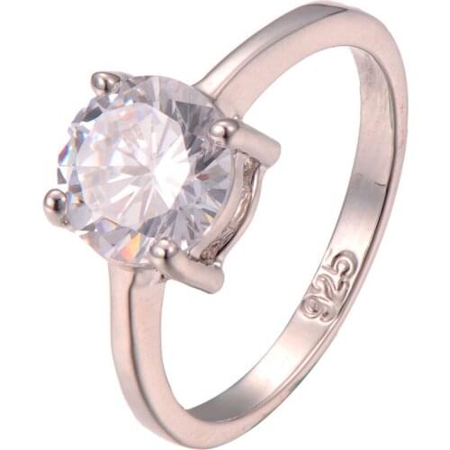 White Crystal Zircon 925 Sterling Silver Wedding Party Fashion Design Romantic Ring Size 5 6 7 8 9 10 11 12 PR27