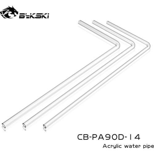 PC water cooling bending hard tube acrylic pre-bending 90 degree OD 14mm 50*20cm transparent hard pipe CB-PA90D-14