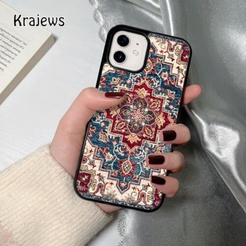 Krajews Ancient Floral Tiles Decorative Moroccan coque Phone Case for iPhone 12 mini 6 7 8 PLUS X XS XR 11 PRO MAX SE 2020 Cover