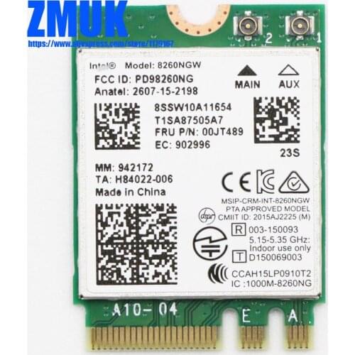 Int Dual Band Wireless-AC 8260NGW WiFi Card For Thinkpad M900 M900x T470 L470 L570 T470s T570 P51s P310 P310 Series,FRU 00jt489