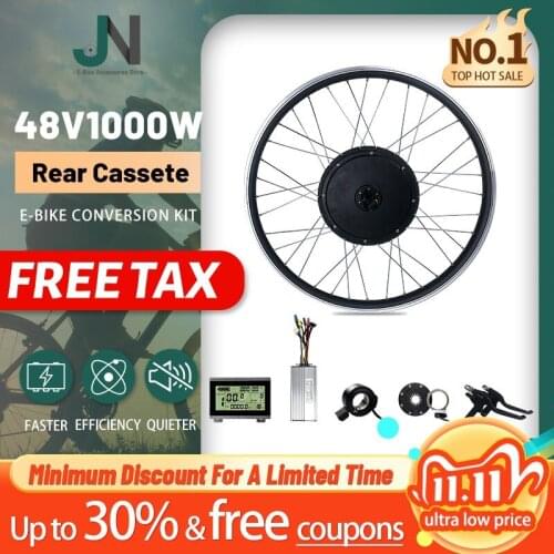 Ebike Conversion Kit No Taxes Ebike Engine Motor 48V 1000W 20-29Inch/700C Rear Cassette Wheel Hub Motor With KT LCD Display