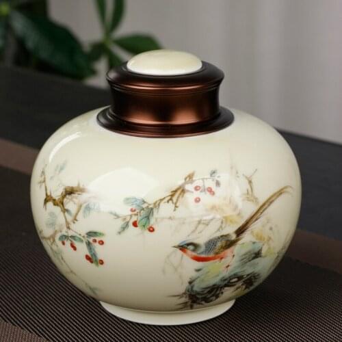 Storage Box Ceramic Tea Caddies Gift Large Colorful Porcelain Seal Round Tea Caddies Container Caja Para Te Home Garden DG50TC