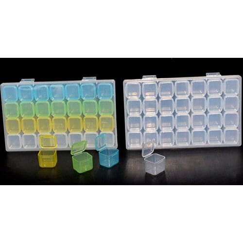 16/28 grid diamond painting storage box Independent sub-packing storage box 5D Painting Round Square Drills Organizer