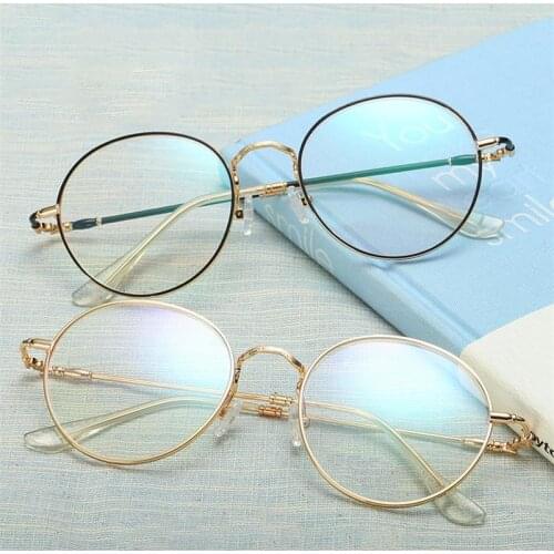 Round Transparent Glasses Nerd Women Brand Eyeglass Frame Mens Prescription Eyewear Decorative Glasses Gold Clear Lens Oculos
