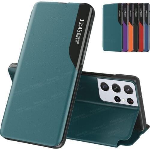 Magnetic Smart Flip Case For Samsung Galaxy S21 Ultra S20 FE S8 S9 Plus S10 Lite Note 20 S 21 10 9 Stand Book Phone Cover Coque