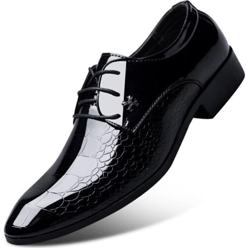 Mazefeng Brand Fashion Mens Leather Shoes Wedding Business Dress Nightclubs Oxfords Breathable Working Lace Up Shoes Size 38-48