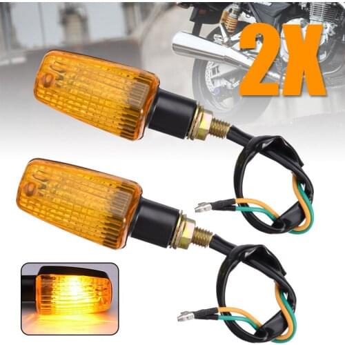 2pcs Plastic Motorcycle Mini Turn Signal Indicator Light High Quality Amber Yellow Lamp Bulb 7.7x3.4x4cm DIY Parts