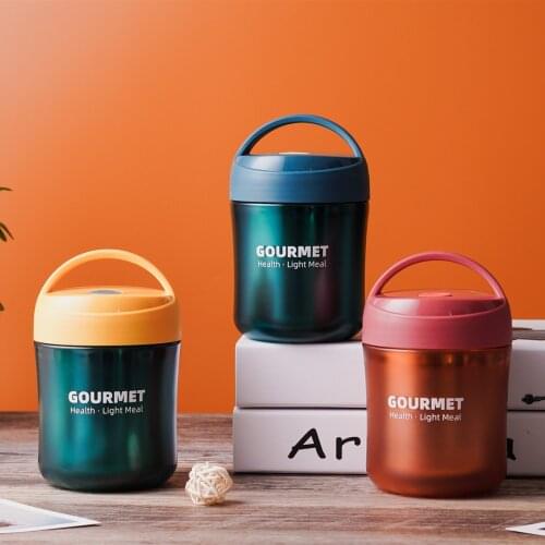 Multifunctional Insulating Barrel Bento Box Soup Cup Stainless Steel Leak-proof Food Container Straw Can Be Inserted Into 500ml