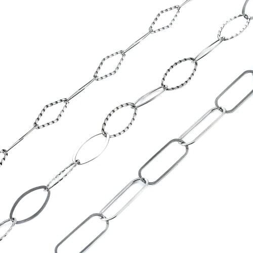 Fashion Chain Stainless Steel Necklaces Rolo Link Cuban Chain tennis Necklace Women Men Jewelry Gift