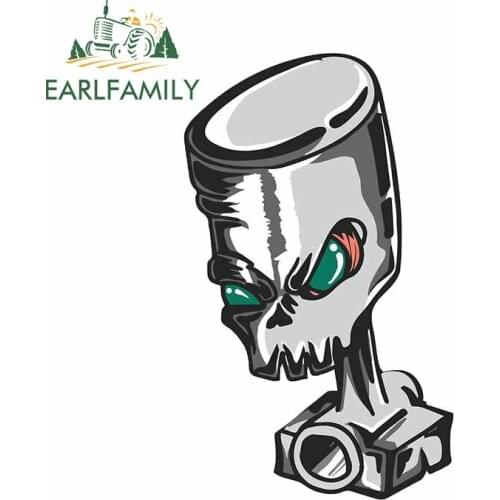 EARLFAMILY 13cm x 7.9cm for Piston Piston Eater Skull Car Sticker Air Conditioner Creative Laptop Personality Waterproof Decal