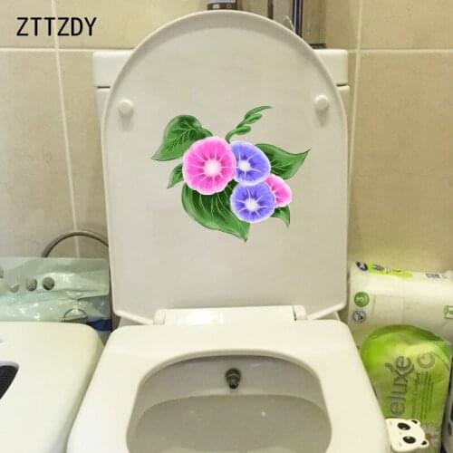 ZTTZDY 21.6*18.4CM Morning Glory Cartoon Wall Decal Bedroom Decor Toilet Seat Stickers T2-0100