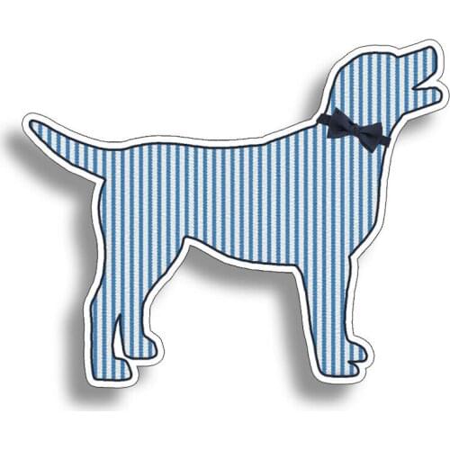 Seersucker Labrador Dog Sticker Blue Lab K9 Cup Laptop Car Window Bumper Decal