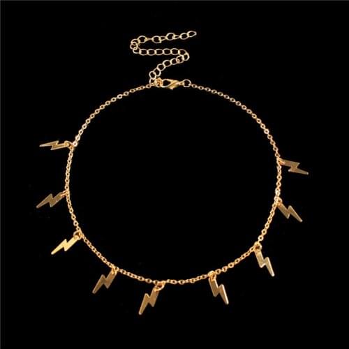 Creative New Lightning Shape Clavicle Necklace Pendant Exquisite Chain Choker Necklaces for Women Fashion Jewelry