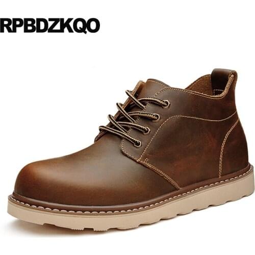 Shoes Big Size Military Retro Combat Boots Ankle Booties Lace Up Brown Fur British Style Snow Army 2017 Fashion High Top