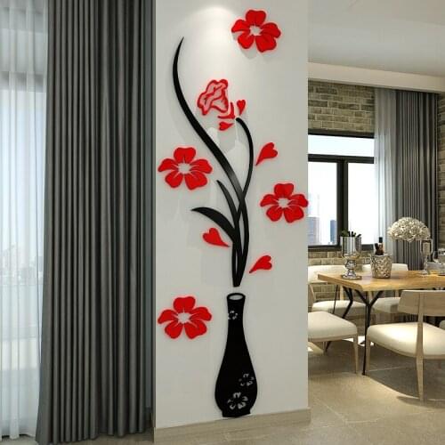 Solid Flower Wall Stickers Decorative Decals For Hallway Wall Living Room Vinyl Wallpaper Romantic Wall Sticker Art For Home