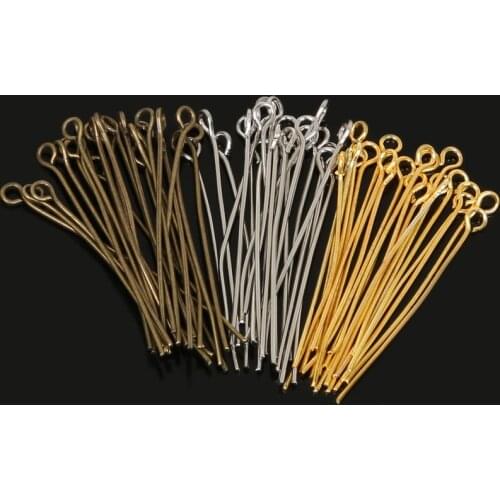 Wholesale 300pcs/lot 35mm Antique Bronze/Rhodium/Gold Color Eye Pins Head Pin For Jewelry Making DIY Accessories Craft