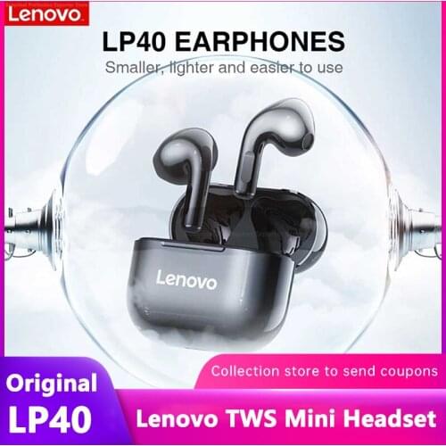 Original Lenovo LP40 wireless headphones TWS Bluetooth Earphones Touch Control Sport Headset Stereo Earbuds For Phone Android