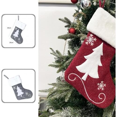 Practical Excellent Decorative Christmas Tree Stockings 2 Colors Xmas Tree Stockings No Odor for Living Room