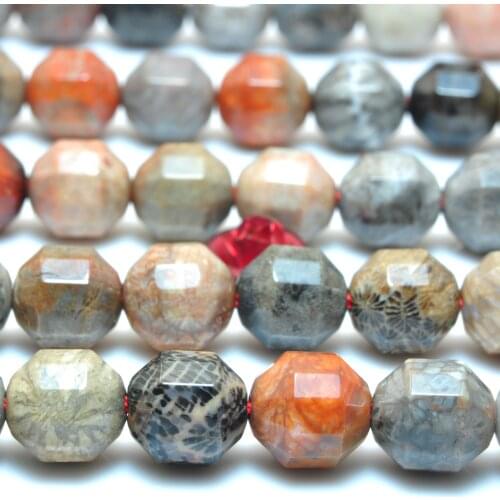 Natural Fossil Coral Jasper Faceted Double Terminated Point Loose Beads Wholesale Gemstone Semi Precious Stone Jewelry Making