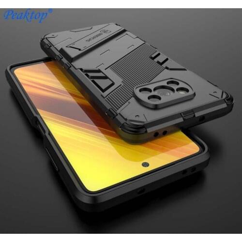 Shockproof Armor Case for Xiaomi POCO X3 NFC M3 F2 Pro Robot Holder Stand Phone Back Cover for Xiaomi Pocophone X3 Pro X2 F3