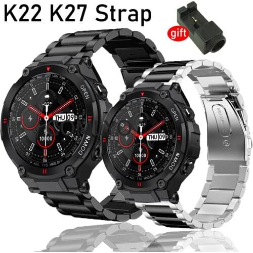 K22 K27 Smart Watch Strap Band Replace Metal Bracelets Stainless Steel Adjustable belt