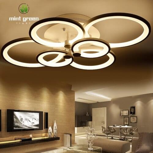 AC220 Black White Modern LED Ceiling Lamp kitchen living room study room bedroom Dimmable Light W/ RC APP Ceiling Lamp fixtures