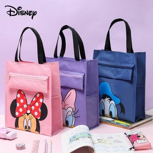 Disney Mickey Tutoring Bag kids Tutoring School Bag Student Art Portable A4 File Stationery Book Bag Creative Carrying Bag
