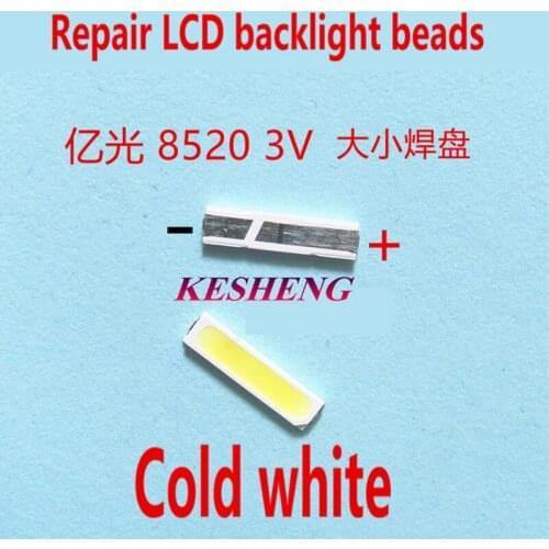 PER EVERLIGHT SMD 8520 Retroilluminazione A LED 0.5 w 8520 3 v bianco Freddo 50-55LM TV Application 200pcs