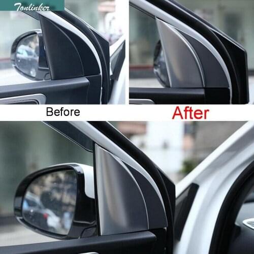 Tonlinker Cover Case Stickers for KIA KX5 2016 Accessories 2 PCS Car Styling ABS Chromium Styling Door window triangle stickers