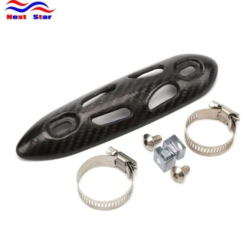 Universal Motorcycle Muffler Exhaust Link Pipe Carbon Fiber Protector Heat Shield For Ninja MT09 Z750 R6 GSXR600 GY6 Scooter