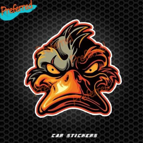 High Quality Orange Duck Head Cartoon Decal Motocross Racing Laptop Helmet Trunk Wall Vinyl Car Sticker Die Cutting