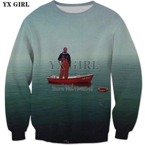 YX GIRL Drop shipping 2018 new Fashion Mens Womens Long sleeve Sweatshirt Lil Yachty ..aka Lil Boat 3d Print Casual Pullover