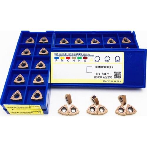 100PCS U-shaped drill WCMT050308FN ACZ330 high quality carbide metal turning tool WCMT 050308 CNC accessories milling cutter