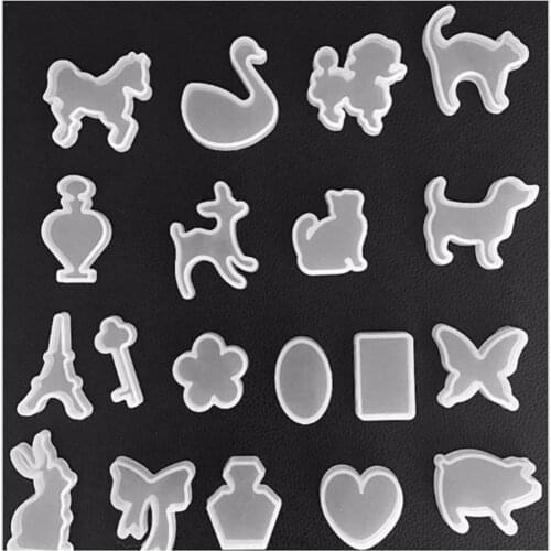 19PCS DIY Baking Silicone Mold Animal/Jewelry/Crystal Style Epoxy Technology Making Mold Decoration Tool