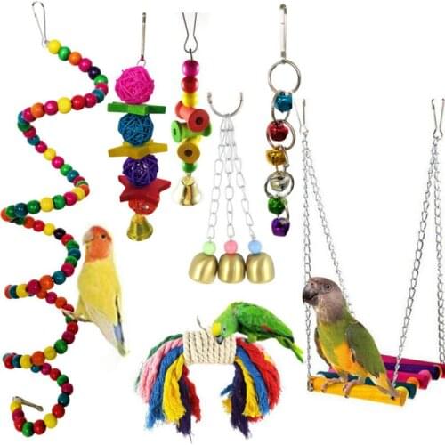 7-Piece Parrot Toy Bird Supplies Parrot Bite Toys Pet Bird