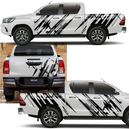 Car accessories 3 Pcs Graffiti stripe car body and tail door graphic Vinyl car sticker custom fit for TOYOTA HILUX 2011-2019