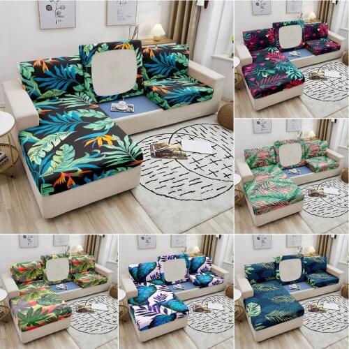 Tropical Leaves Sofa Seat Covers for Living Room Elastic Sofa Slipcover Couch Seat Cover Removable Sofa Protector for Pets